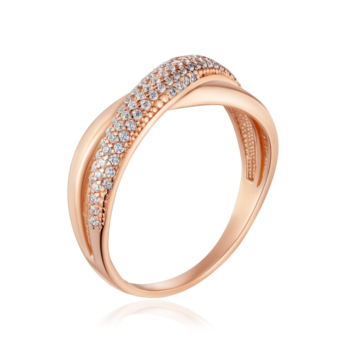 Золота каблучка з фіанітами. Артикул 13049