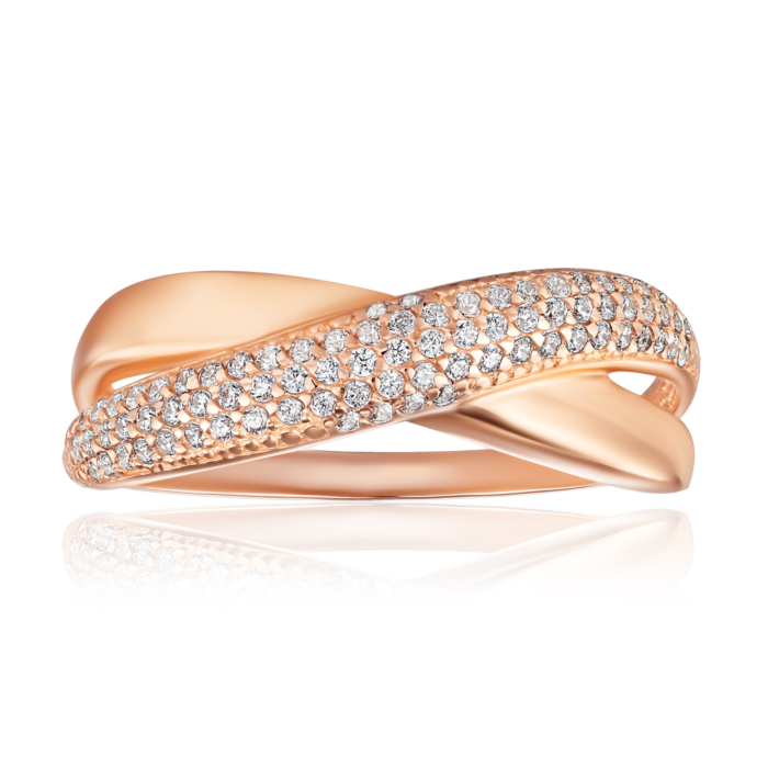 Золота каблучка з фіанітами. Артикул 13049