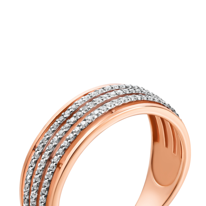 Золота каблучка з фіанітами. Артикул 13063