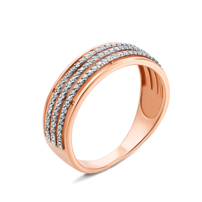Золота каблучка з фіанітами. Артикул 13063