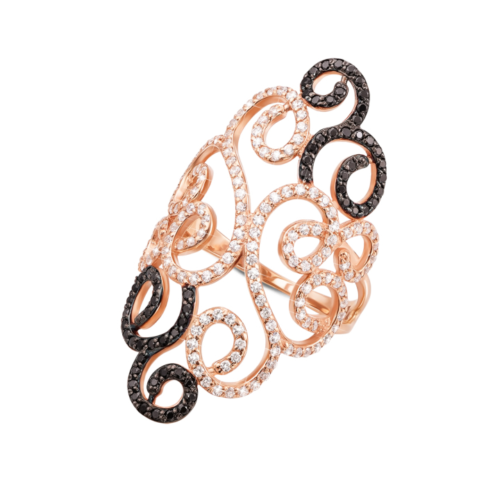 Фалангова золота каблучка з фіанітами. Артикул 13079/ч