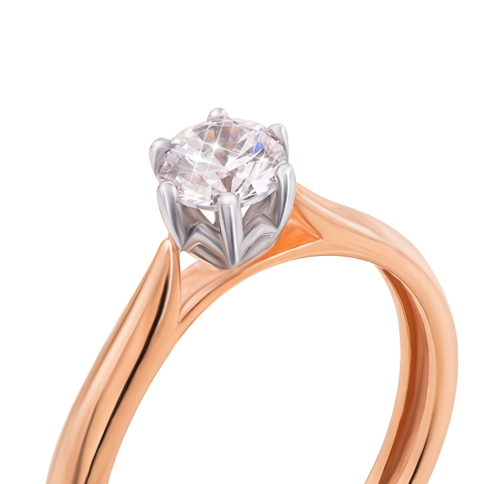 Золота каблучка з фіанітом. Артикул 13084