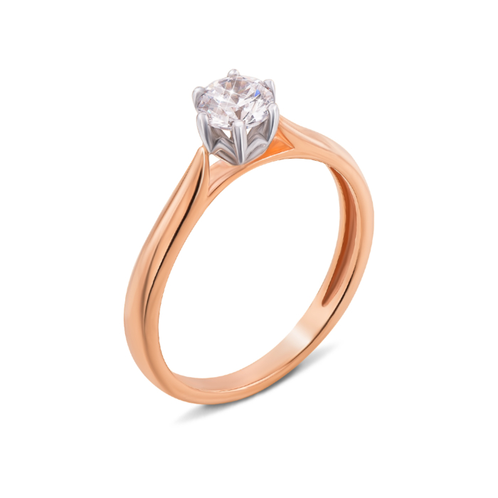 Золота каблучка з фіанітом. Артикул 13084