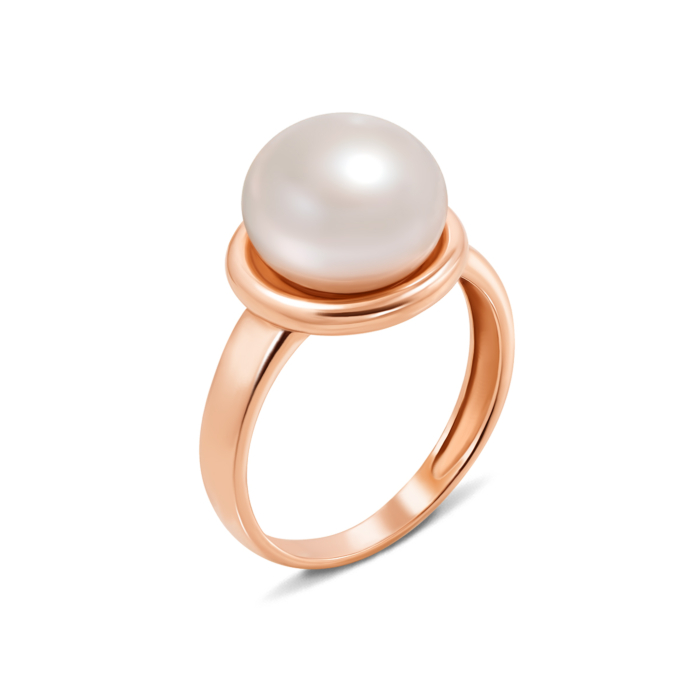 Золотое кольцо с жемчугом. Артикул 13092 п