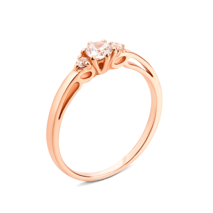 Золота каблучка з фіанітами. Артикул 13094