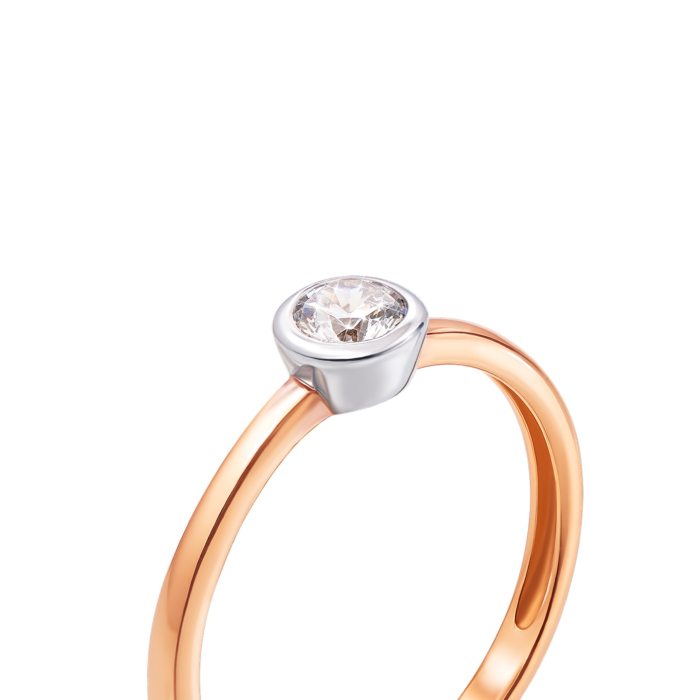 Золота каблучка з фіанітом. Артикул 13100