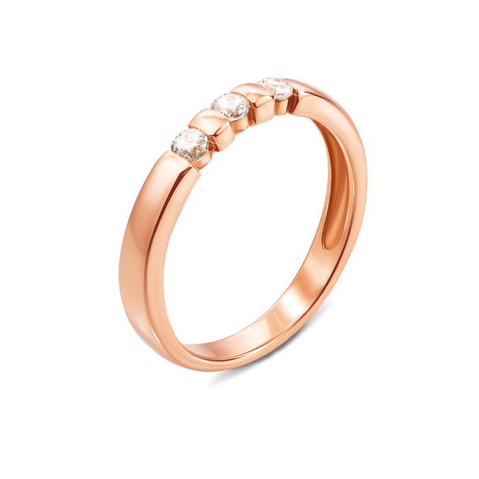 Золотое кольцо с фианитами. Артикул 13102