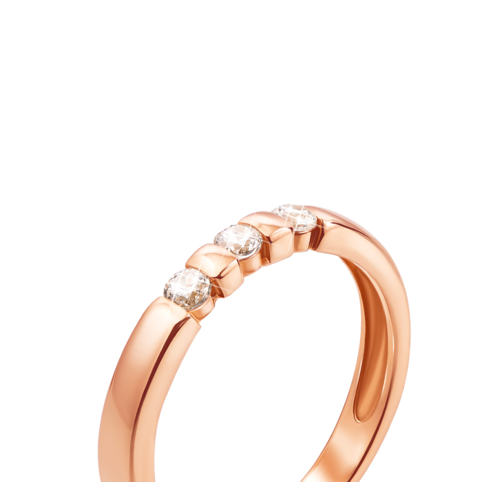Золотое кольцо с фианитами. Артикул 13102