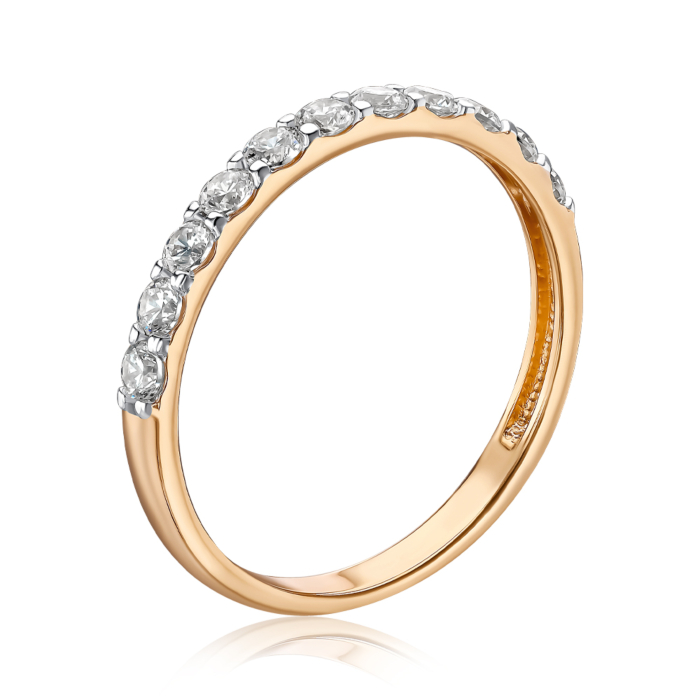 Каблучка з червоного золота з фіанітами Tesori Zirconia 13119/01/1/4212