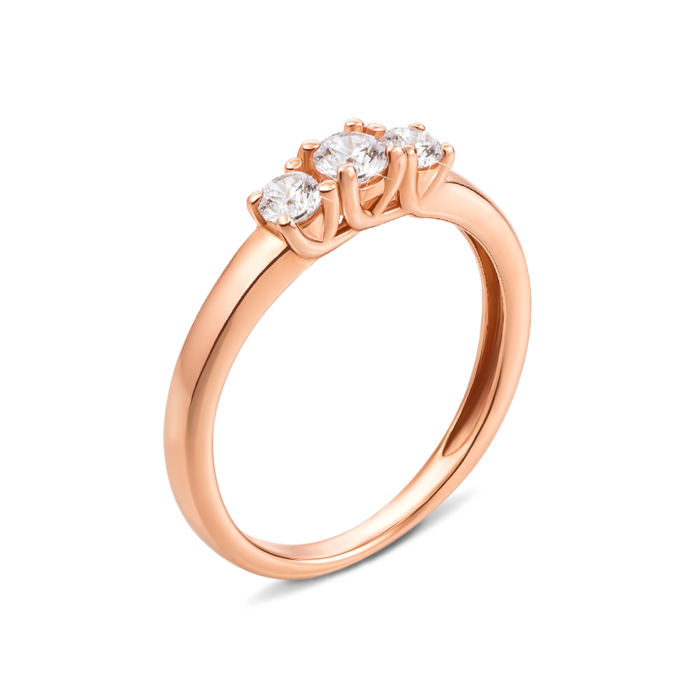 Золотое кольцо с фианитами S Zirconia. Артикул 13124/01/0/301 (13124/SW)