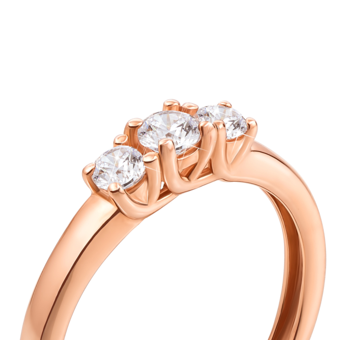 Золотое кольцо с фианитами S Zirconia. Артикул 13124/01/0/301 (13124/SW)