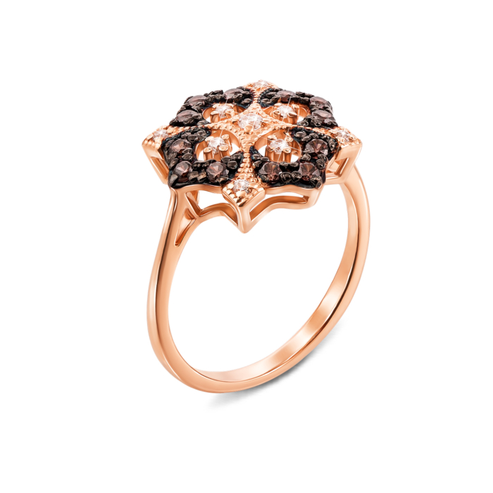 Золота каблучка з фіанітами. Артикул 13125/01/1/302