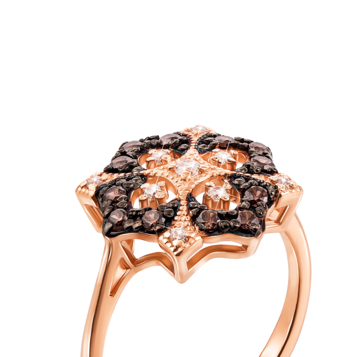 Золота каблучка з фіанітами. Артикул 13125/01/1/302