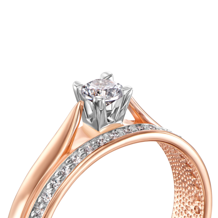 Золотое кольцо с фианитами. Артикул 13142/01/1/142