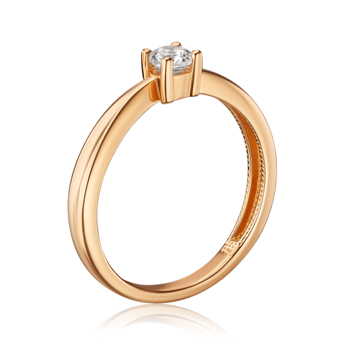 Золота каблучка з фіанітом. Артикул 13143/08/0/53