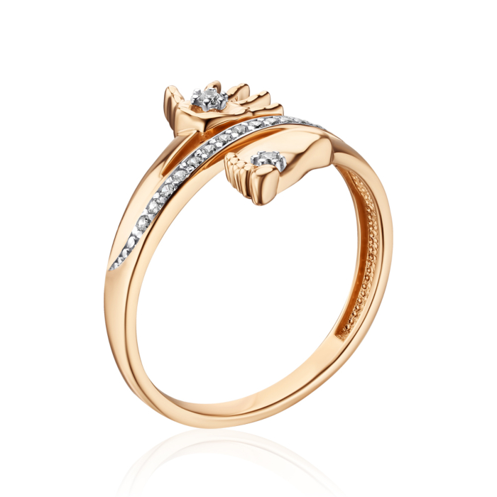 Золотое кольцо с фианитами 13148/08/1/75