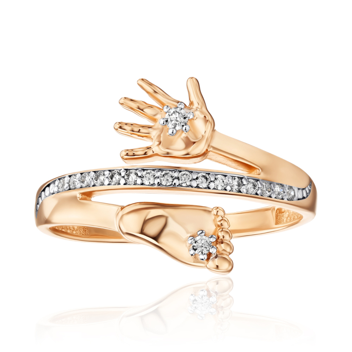 Золотое кольцо с фианитами 13148/08/1/75