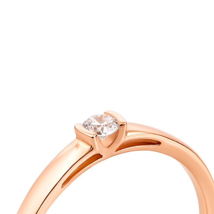 Золота каблучка з фіанітом. Артикул 13155/01/0/28