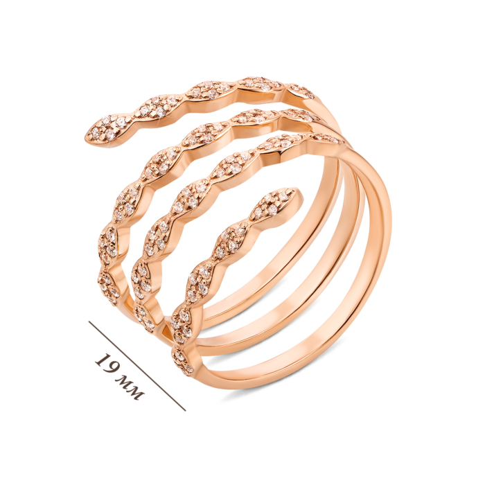 Золота каблучка з фіанітами. Артикул 13159/01/0/42