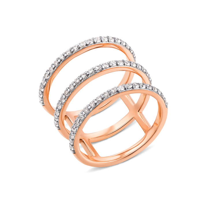 Фалангова золота каблучка з фіанітами. Артикул 13168/01/1/13