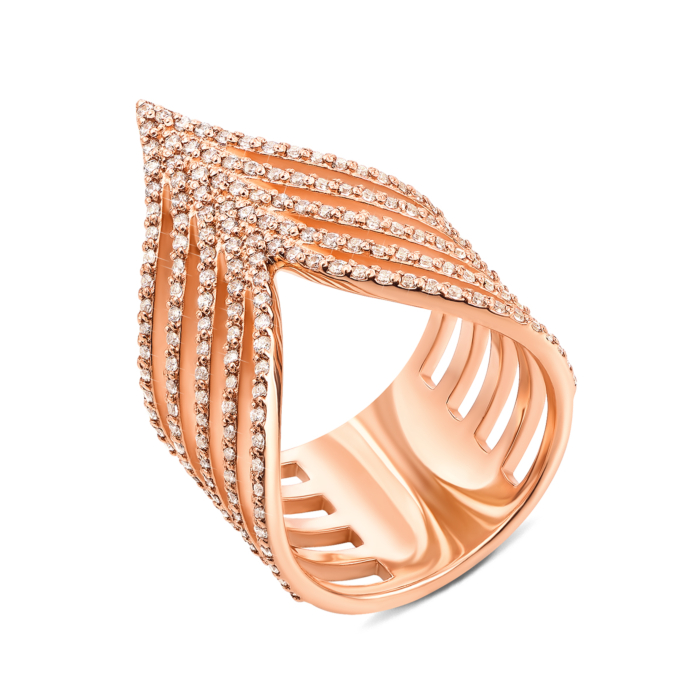 Золотое кольцо с фианитами. Артикул 13169/01/0/42