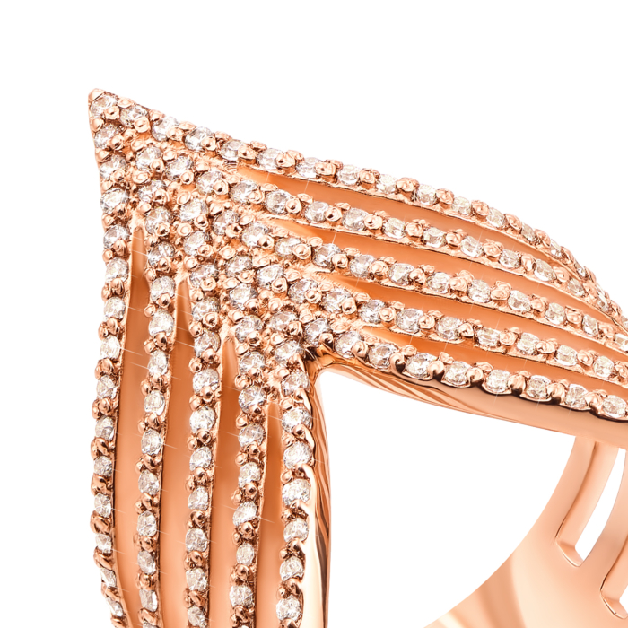 Золотое кольцо с фианитами. Артикул 13169/01/0/42