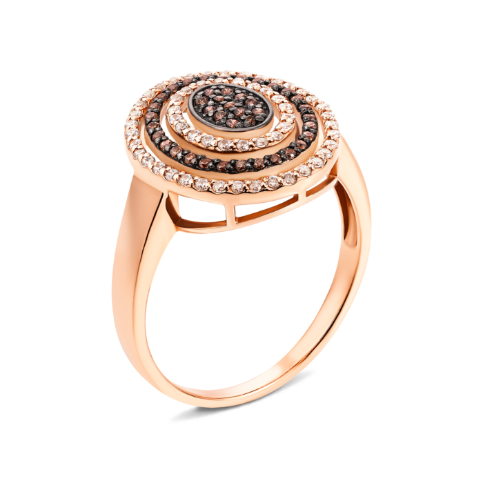 Золотое кольцо с фианитами. Артикул 13171/01/1/173