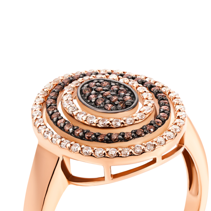 Золотое кольцо с фианитами. Артикул 13171/01/1/173