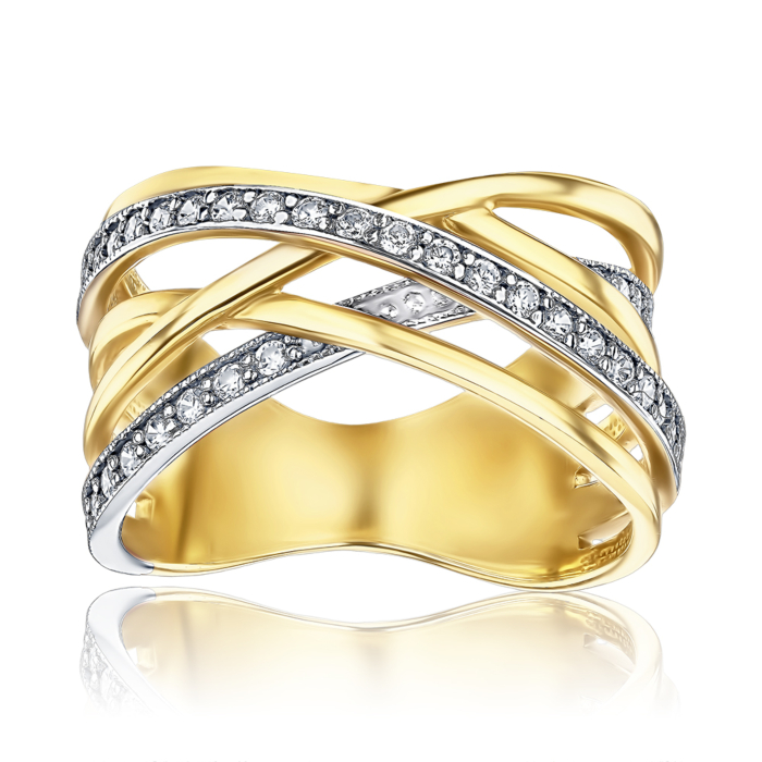 Золотое кольцо с фианитами 13194/03/1/13