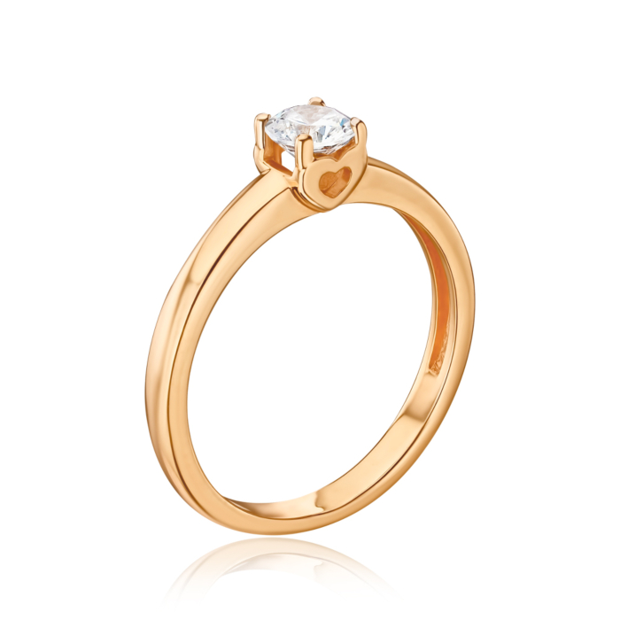 Золотое кольцо с фианитом 13207/08/1/100
