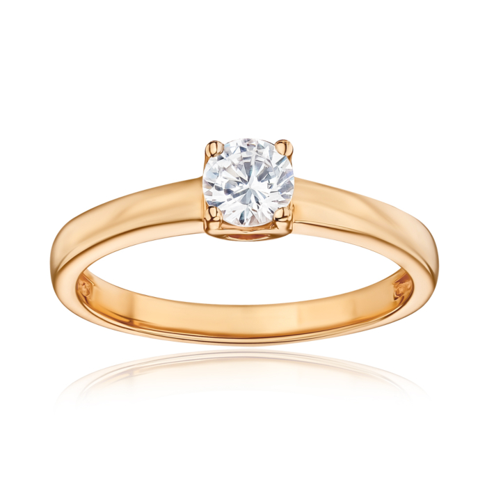 Золотое кольцо с фианитом 13207/08/1/100