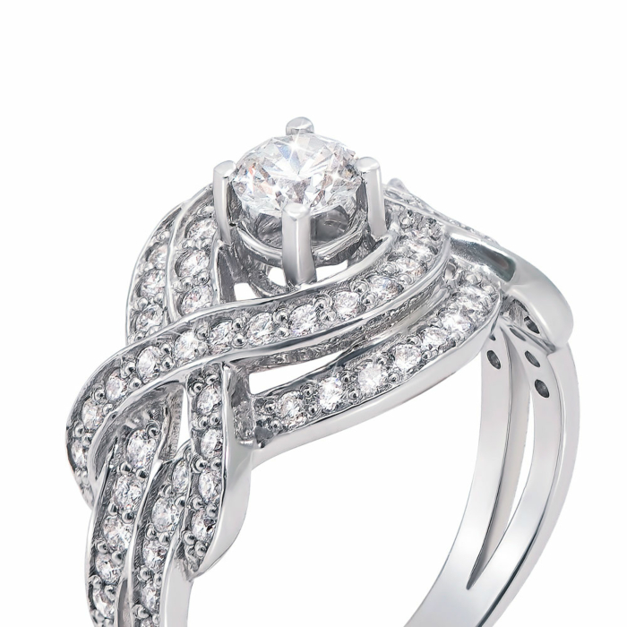 Золотое кольцо с фианитами (13208/02/1/18)