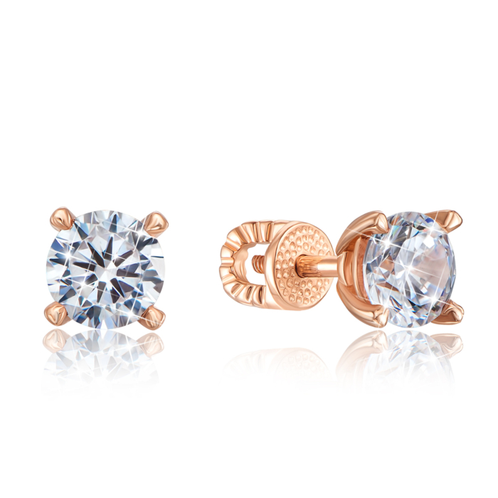 Золоті пусети-джекети з перлиною і фіанітом. Артикул 21874/01/0/1155