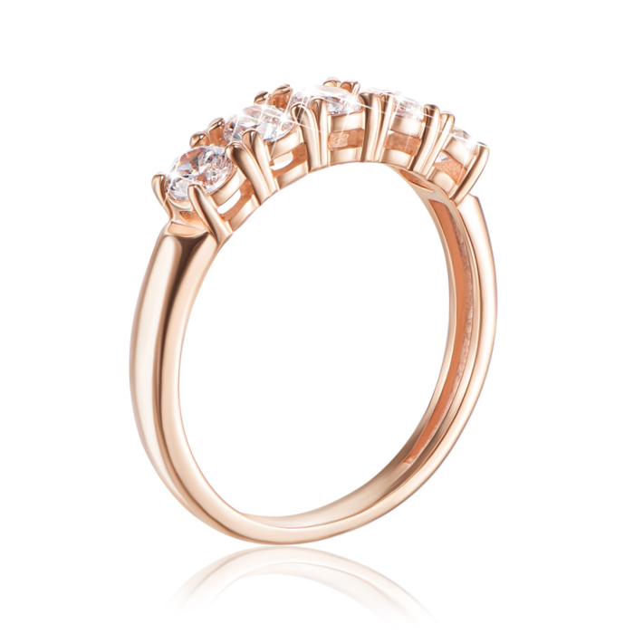 Золота каблучка з фіанітами. Артикул 13219/01/0/28