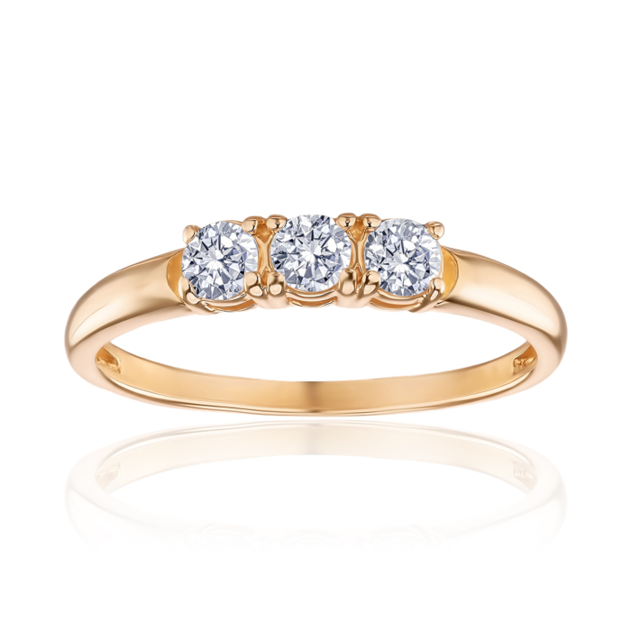 Золотое кольцо с фианитами Tesori 13229/01/0/35