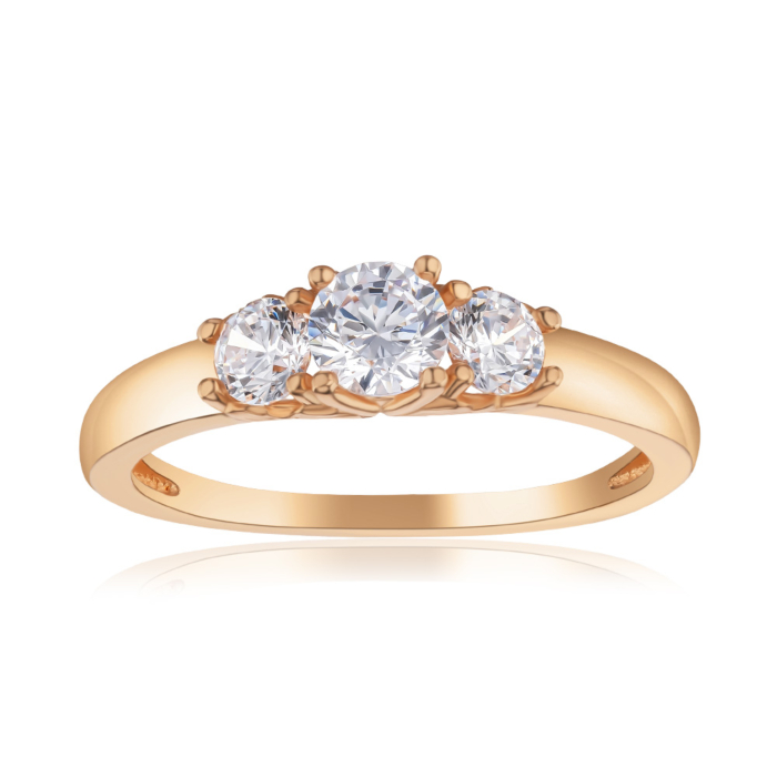 Золотое кольцо с фианитами Tesori 13230/01/0/4036