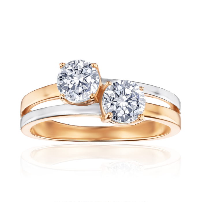 Золота каблучка з фіанітами Tesori 13234/01/1/4024