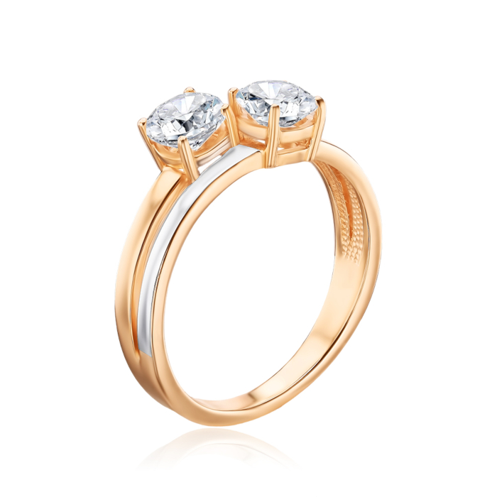 Золота каблучка з фіанітами Tesori 13234/01/1/4024