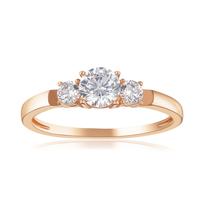 Золотое кольцо с фианитами Tesori 13235/01/0/4289