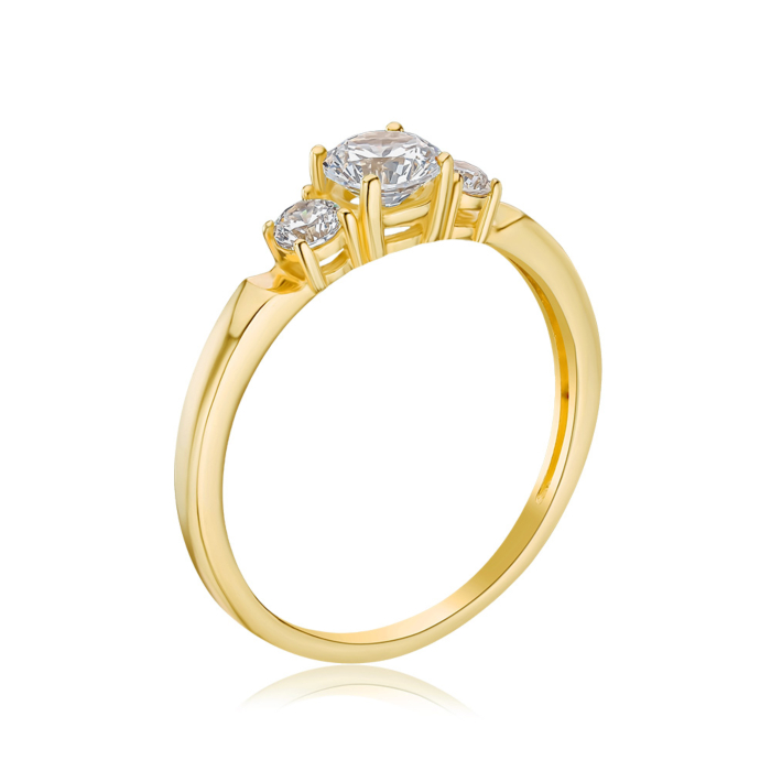 Кольцо из желтого золота с фианитами 13235/03/0/529