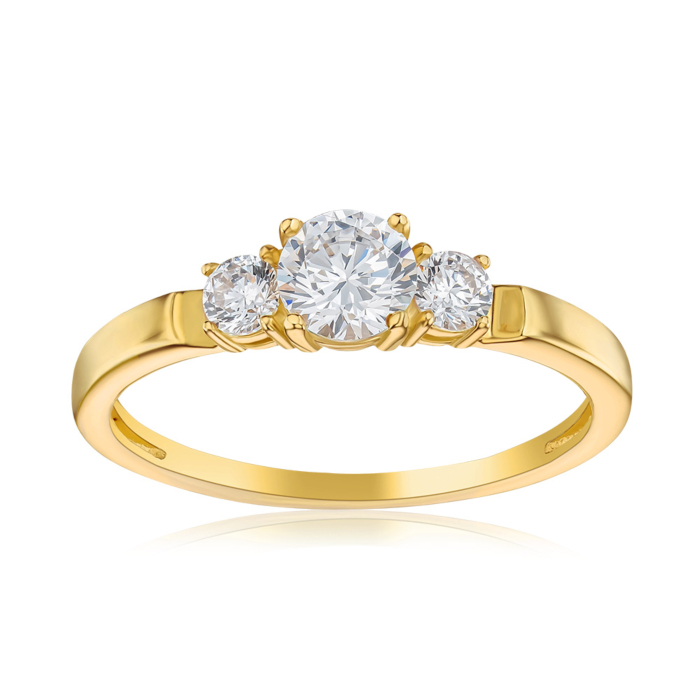 Кольцо из желтого золота с фианитами 13235/03/0/529