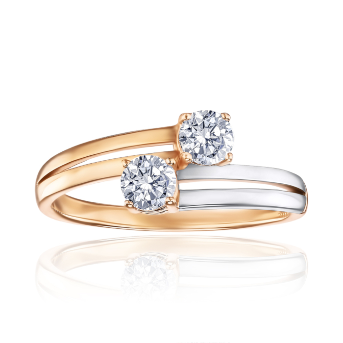 Золота каблучка з фіанітами Tesori 13236/01/1/4027