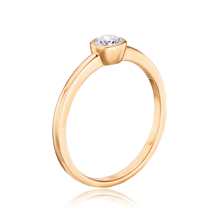 Золотое кольцо с фианитом Tesori 13242/01/0/4027