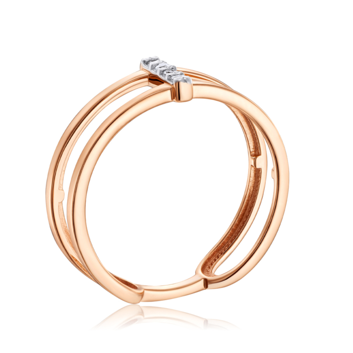 Золотое кольцо с фианитами. Артикул 13261/01/1/13