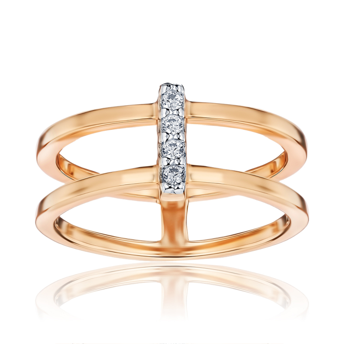 Золотое кольцо с фианитами 13261-1/01/1/13