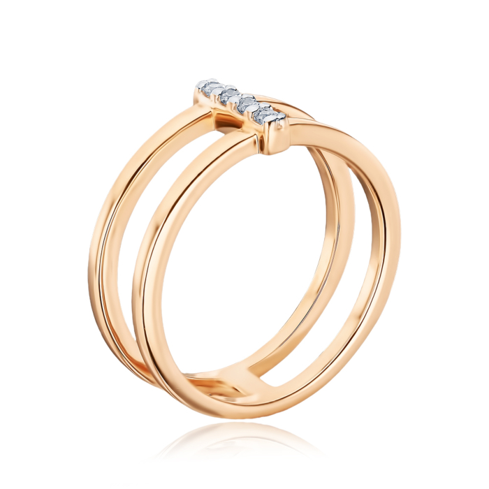 Золотое кольцо с фианитами 13261-1/01/1/13