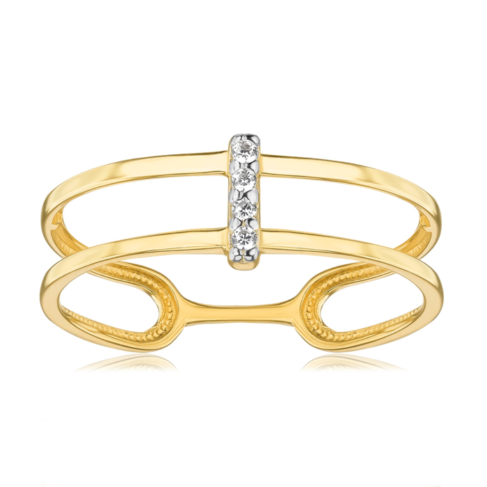 Золота каблучка з фіанітами. Артикул 13261/03/1/13