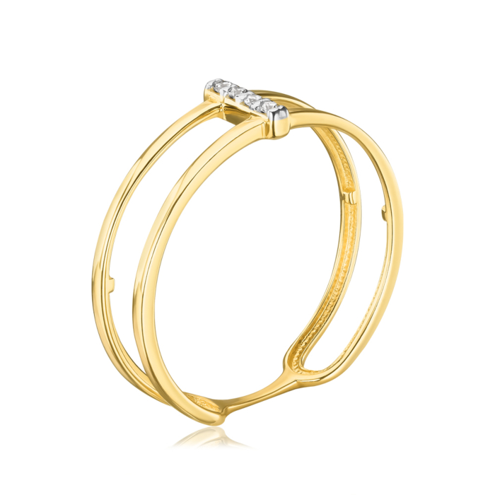 Золота каблучка з фіанітами. Артикул 13261/03/1/13