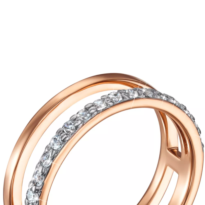 Золота каблучка з фіанітами. Артикул 13263/01/1/13