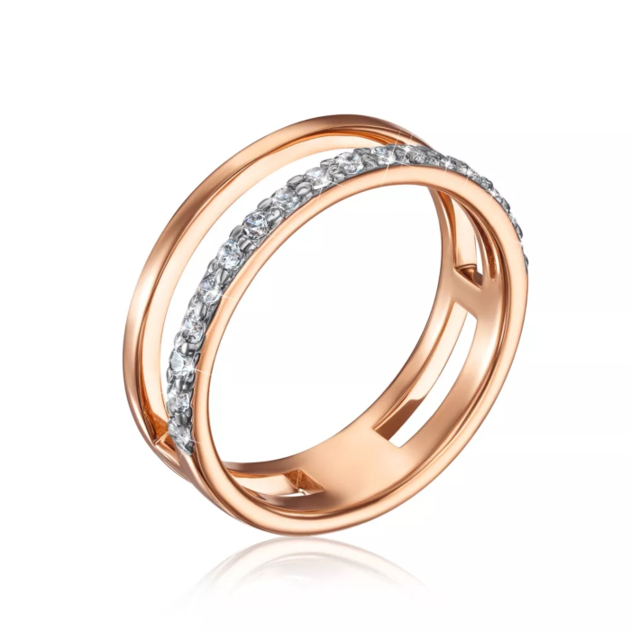 Золота каблучка з фіанітами. Артикул 13263/01/1/13